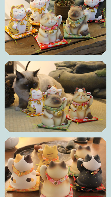 Maneki Neko - japońska statuetka szczęśliwego kota 6 cali - kolekcjonerska figura z Feng Shui dla sukcesu, kariery i zdrowia - Wianko - 25