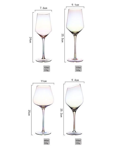 Kieliszek do wina szkło tęczowe 90ml-150ml lampka do szampana jabłko kryształowe czara dla domu - Wianko - 2