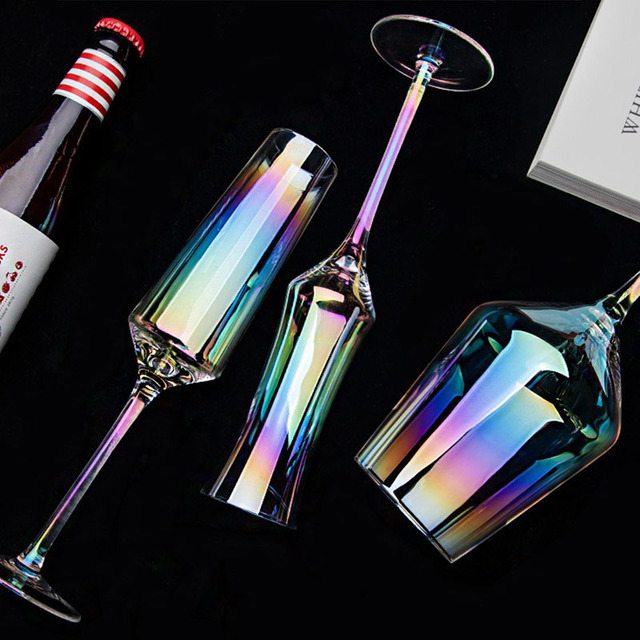 Kieliszek do wina szkło tęczowe 90ml-150ml lampka do szampana jabłko kryształowe czara dla domu - Wianko - 4
