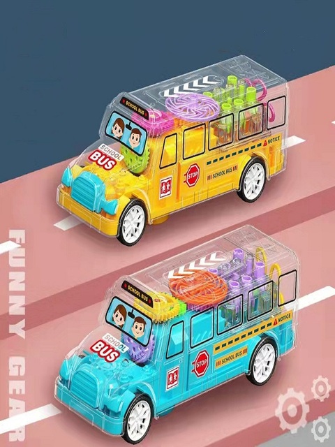 Uniwersalny przezroczysty autobus szkolny z muzyką i światłem – elektryczne samochodziki dla dzieci, edukacyjne zabawki - Wianko - 5
