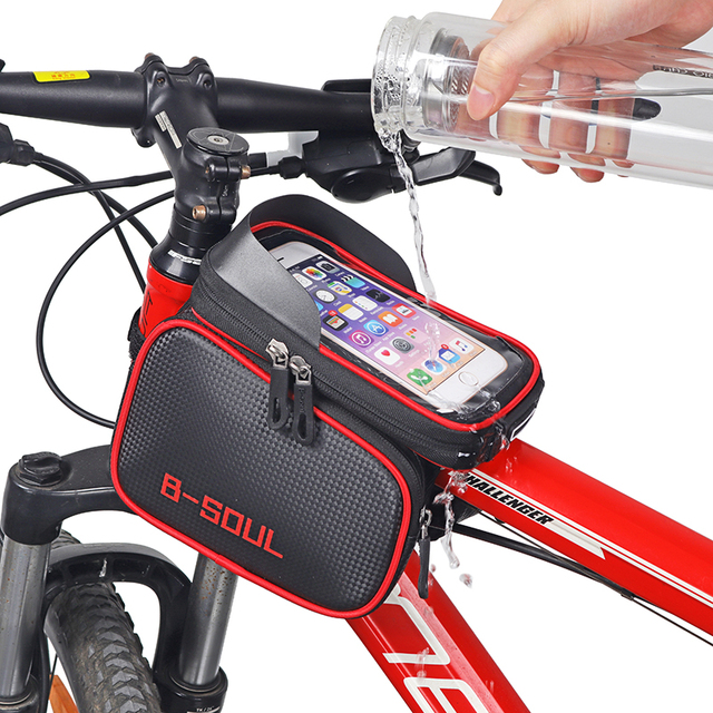 Torebka na ramę rowerową z przodem na telefon i ekranem dotykowym - torby i sakwy rowerowe - Wianko - 12