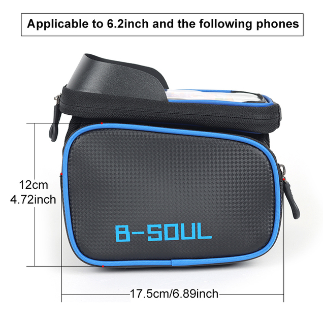 Torebka na ramę rowerową z przodem na telefon i ekranem dotykowym - torby i sakwy rowerowe - Wianko - 2