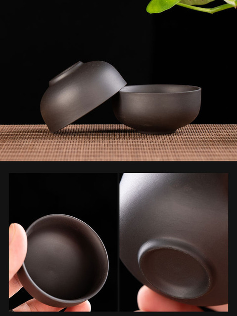 Ceramiczny dzbanek do herbaty Kung Fu z fioletowym piaskiem i zestawem uchwytów bocznym oraz głównym - Wianko - 6