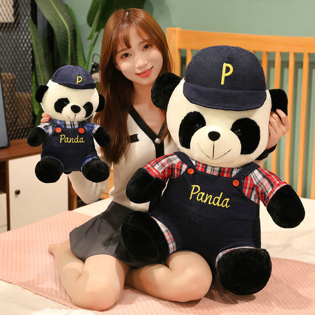 Laleczka bobas Bib Hat Panda - pluszowa zabawka miękkie wypchane zwierzę, poduszka niedźwiedź dla dzieci - prezent urodzinowy (30-70cm) - Wianko - 7
