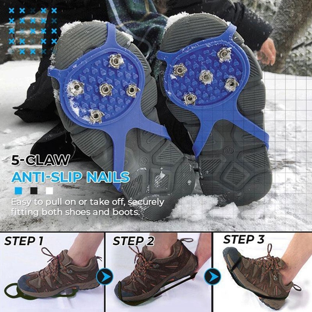 Buty wspinaczkowe z kolcami przeciwpoślizgowymi na śnieg i lód, rozmiar S, 1 para - Wianko - 6