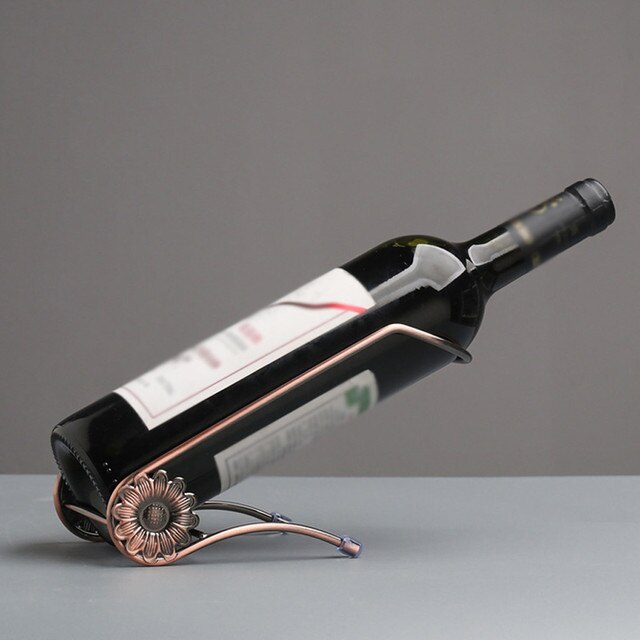 Stojak na butelki na wino z metalowym uchwytem, idealny do przechowywania w domowej kuchni, barze, restauracji i hotelu. Ozdoba dekoracyjna na przyjęcia weselne - Wianko - 7