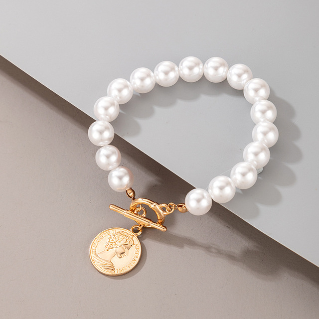 Naszyjnik Choker ze sztuczną perłą w kształcie geometrycznego serca z moneta wisiorkiem - biżuteria ślubna - Wianko - 4