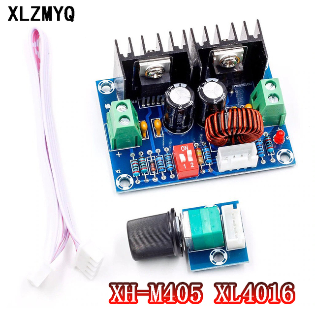 Moduł regulatora napięcia DC-DC XH-M405 XL4016 200W, 8A z zewnętrznym potencjometrem, 4-40V - Wianko - 1