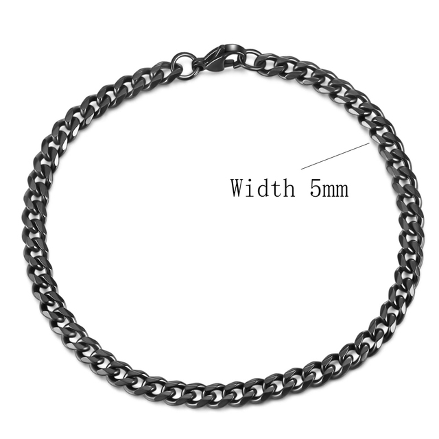 Łańcuszek ze stali nierdzewnej kubański Link Chain 3-11 mm - kolor srebrny, czarny, złoty - bransoletka męska i damska - Wianko - 19