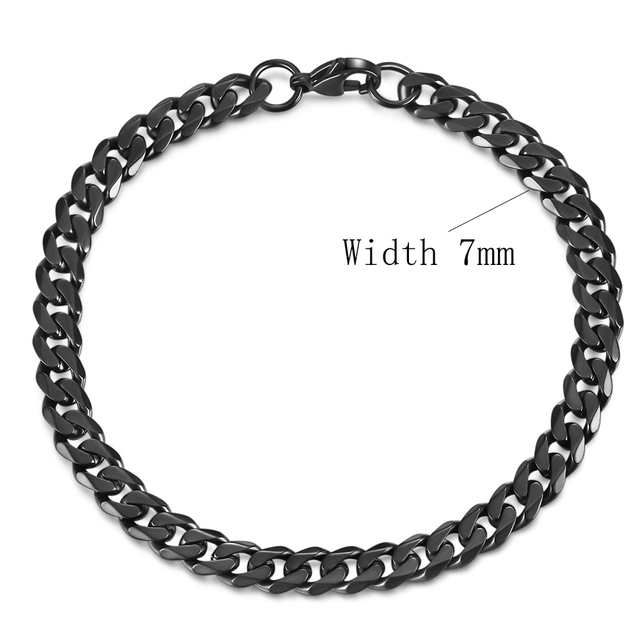 Łańcuszek ze stali nierdzewnej kubański Link Chain 3-11 mm - kolor srebrny, czarny, złoty - bransoletka męska i damska - Wianko - 20