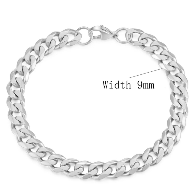 Łańcuszek ze stali nierdzewnej kubański Link Chain 3-11 mm - kolor srebrny, czarny, złoty - bransoletka męska i damska - Wianko - 24