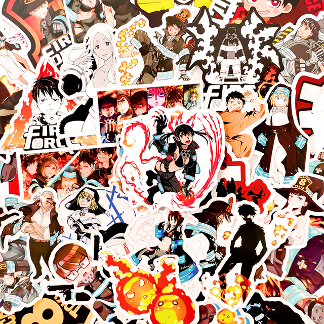 Japońskie Anime Naklejki Tytuł 10/30/50 sztuk zestaw Naklejek Graffiti z motywem życia ognia, idealne do telefonu, motocykla, laptopa, deskorolki i przechowywania rowerów - Wianko - 3