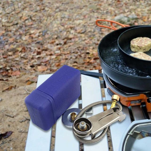 Złożona kuchenka gazowa do campingów - adapter palnik elektroniczny, przenośna i składana, idealna na piesze wycieczki - Wianko - 4
