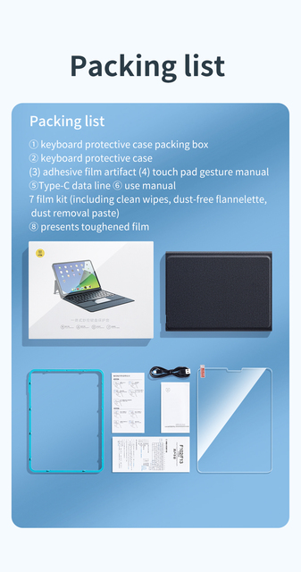 Klawiatura SmartDevil Bluetooth Trackpad Case do iPad Pro, iPad Air, iPad mini - uchwyt na ołówek - Wianko - 6