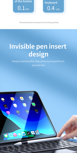 Klawiatura SmartDevil Bluetooth Trackpad Case do iPad Pro, iPad Air, iPad mini - uchwyt na ołówek - Wianko - 20