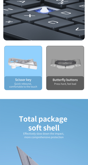 Klawiatura SmartDevil Bluetooth Trackpad Case do iPad Pro, iPad Air, iPad mini - uchwyt na ołówek - Wianko - 13