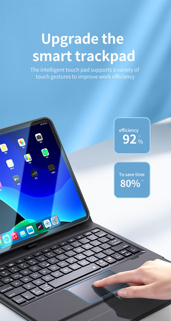 Klawiatura SmartDevil Bluetooth Trackpad Case do iPad Pro, iPad Air, iPad mini - uchwyt na ołówek - Wianko - 10