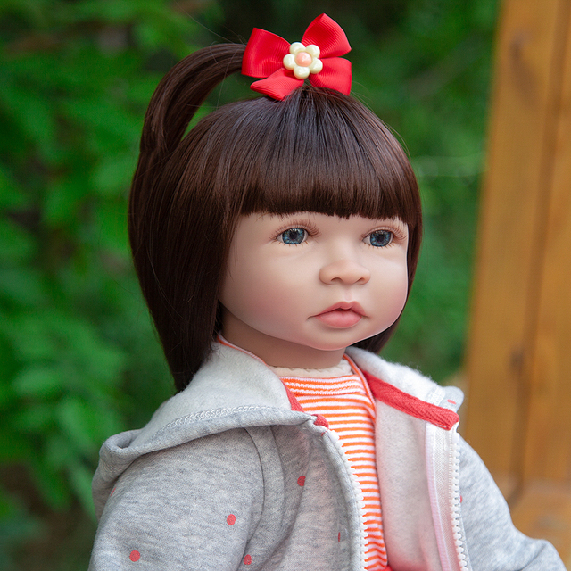 Lalka Reborn dziewczynka 60 cm - miękki, realistyczny silikonowy winyl, idealna zabawka dla malucha - Wianko - 5