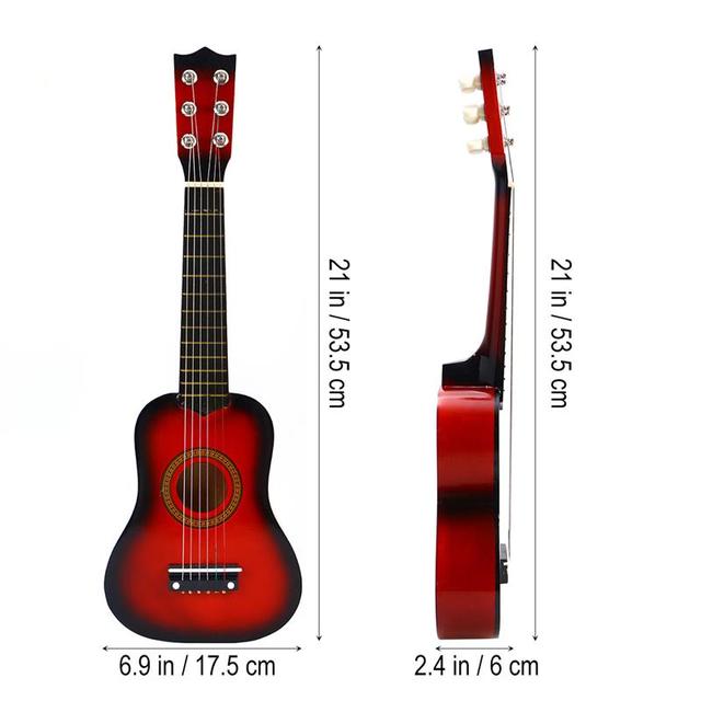 Gitara Ukulele dla dzieci, akustyczna, 21 cali, 6 strun, instrument muzyczny, mini, edukacja, dekoracja domu - Wianko - 5