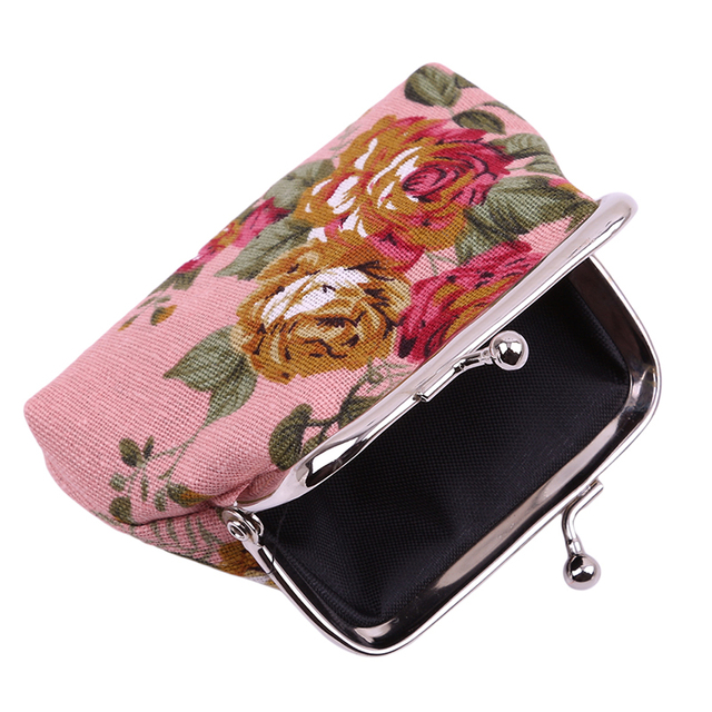 Portfel damska Retro Naivety Hasp Coin Lady Vintage Flower Clutch Bag - torebka w kwiatki wysokiej jakości - Wianko - 9