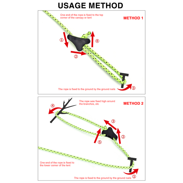 10/20 sztuk trójkątnych lin do namiotu - regulowane, antypoślizgowe, idealne na pieszą wycieczkę - Wianko - 33