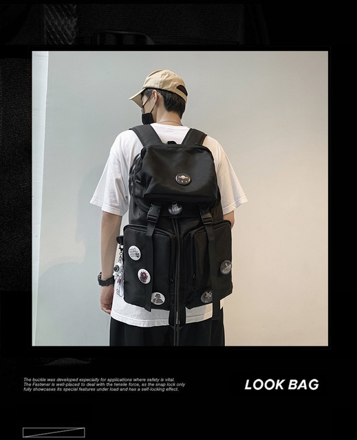 Nowy oryginalny plecak Uoct, czarny, duża pojemność, 2021, modny, dla college'u, kobieta, torba na komputer - Wianko - 2