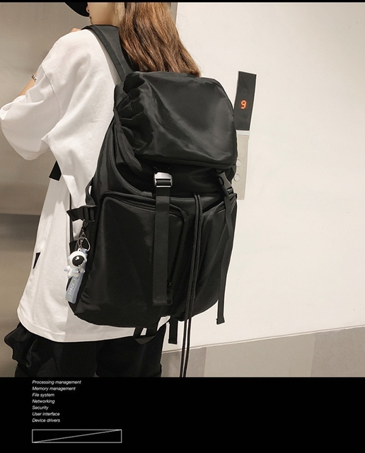 Nowy oryginalny plecak Uoct, czarny, duża pojemność, 2021, modny, dla college'u, kobieta, torba na komputer - Wianko - 1