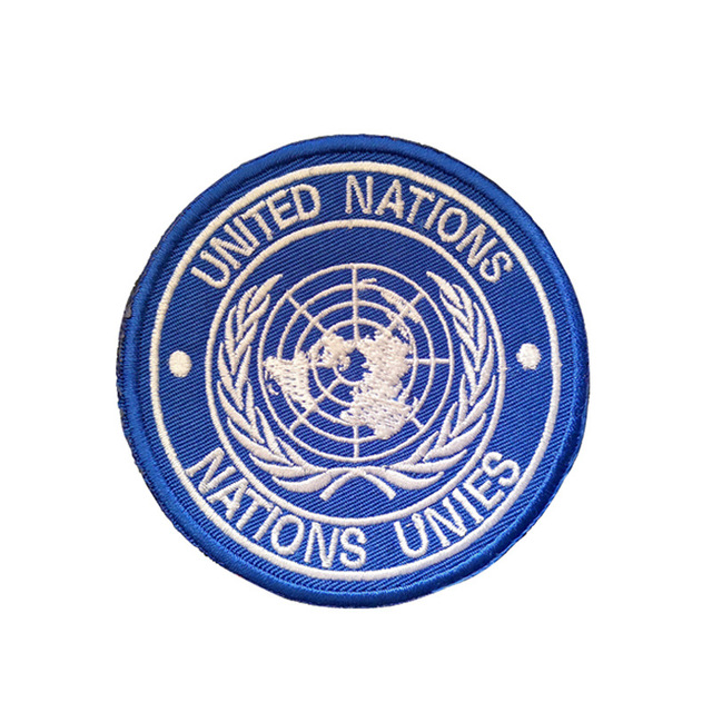 Plecak z naklejką aplikacji ONZ i haftowaną odznaką, wojskowy, UN Army, z rzepem, odzież wojskowa - Wianko - 4