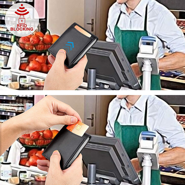 Męski portfel RFID z prawdziwej skóry z kieszenią na karty i funkcją antymagnetyczną - Wianko - 8