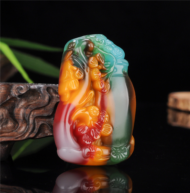 Wisiorek z kolorowym Hetian Jade z lina dystrybucyjną z Xinjiang w Chinach - Wianko - 3