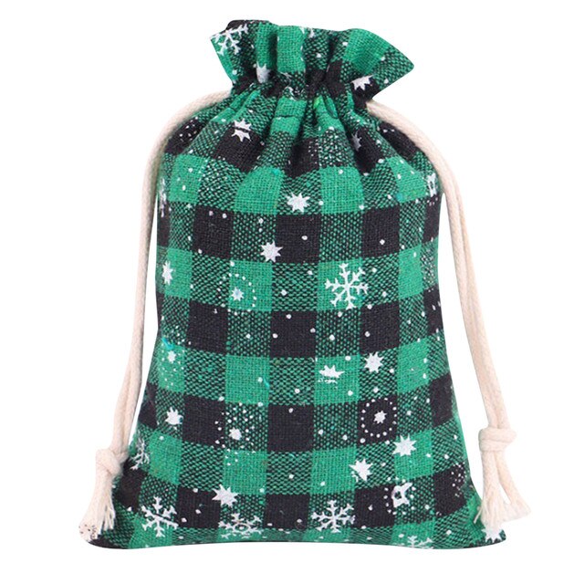 Merry Bożonarodzeniowe torby upominkowe z ściąganym sznurkiem i wzorem choinki – idealne do pakowania prezentów na Boże Narodzenie i z motywem płatków śniegu – idealne prezenty dla dzieci na Nowy Rok - Wianko - 5
