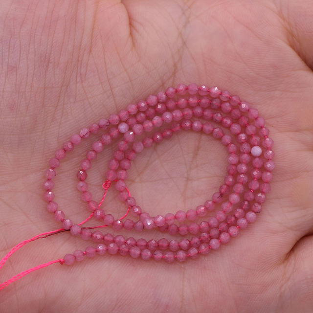 Naturalne koraliki różowe kwarcu - małe, okrągłe, przekrój: 2-5 mm - Wianko - 15