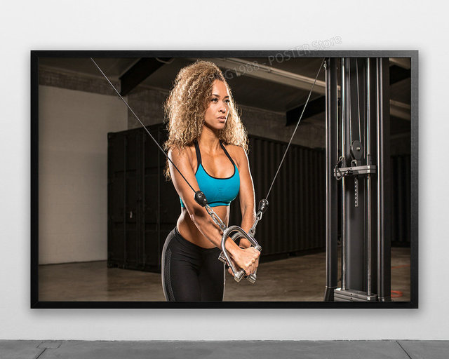 Sprzęt do ćwiczeń - Trening Fitness Kulturystyka - Plakat ściany jedwabne artystyczne do sypialni - Kobiety w formie i mocy - Wianko - 4