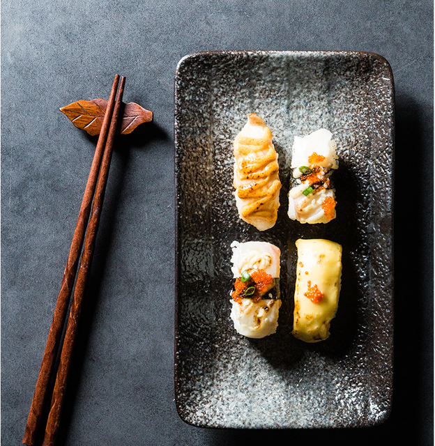Japoński prostokątny talerz ceramiczny do sushi i grillowania - idealny na śniadanie i domowe przyjęcia - Wianko - 9