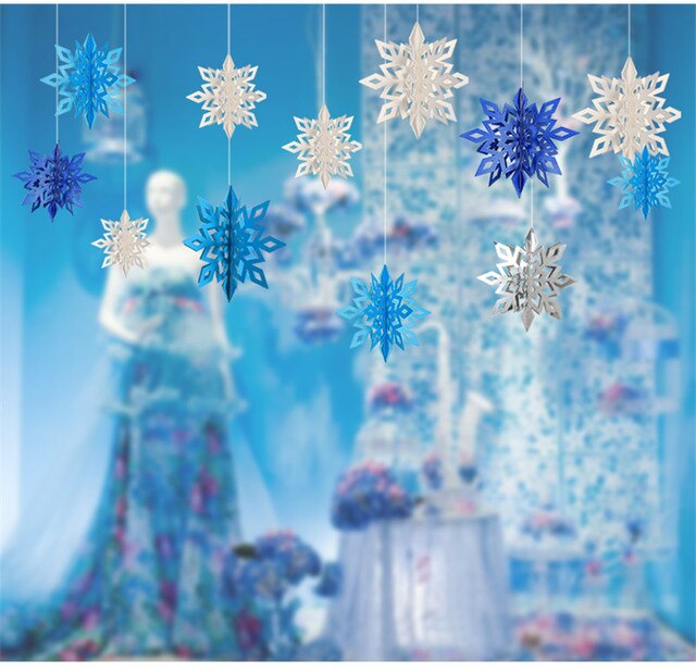 3D sztuczne płatki śniegu papierowe - ozdoby świąteczne Winter Wonderland - Wianko - 18