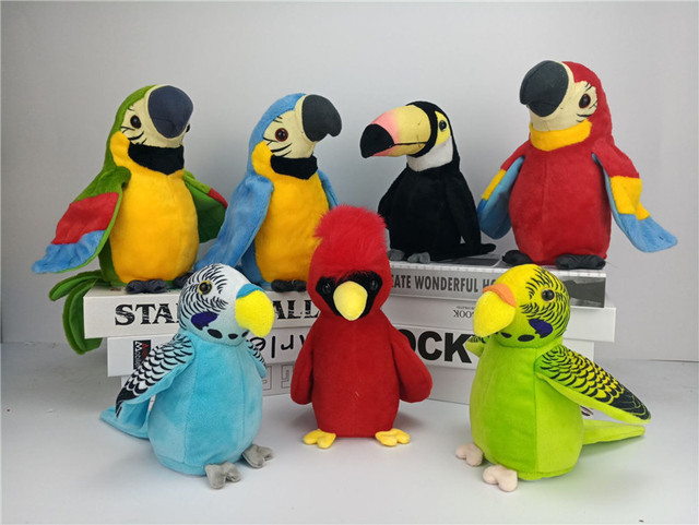 Elektroniczna papuga z nagrywaniem dźwięku, zabawka pluszowa dla dzieci - Wianko - 1