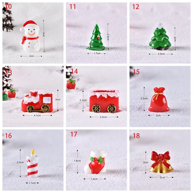 Śliczne dekoracje ogrodowe: Drzewo miniaturowe z żywicy i mini figurkami świątecznymi - Wianko - 4