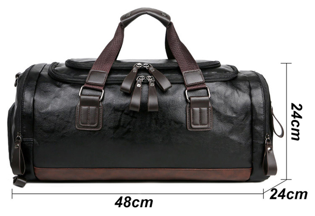 Męska torba podróżna Carry on - skórzana, wielofunkcyjna, duża - Wianko - 2