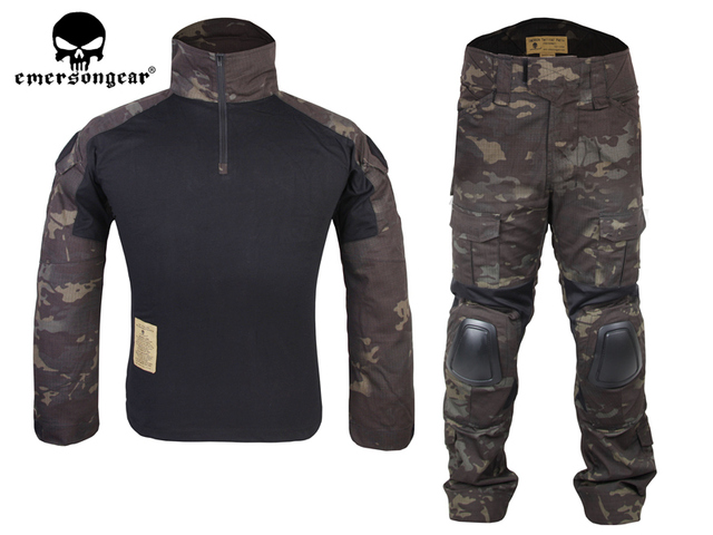 Umundurowanie bojowe EMERSON Gen2 BDU Airsoft MCBK Multicam czarny garnitur - koszula treningowa i spodnie z ochraniaczami na łokcie i kolana EM6971 - Wianko - 2
