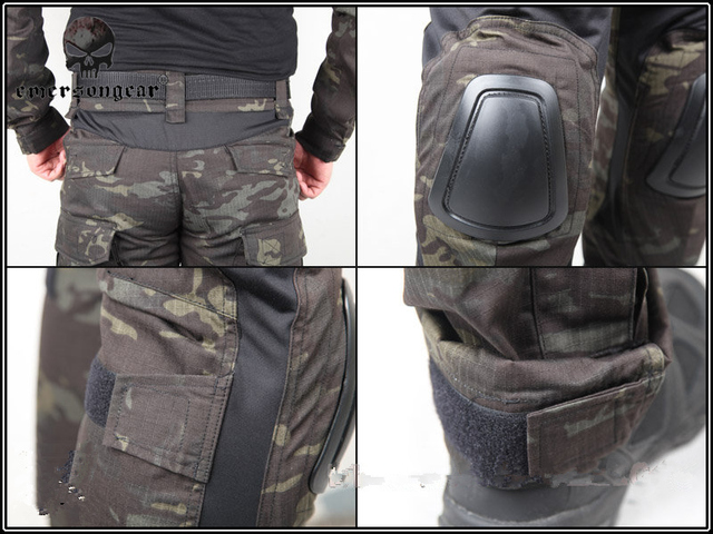 Umundurowanie bojowe EMERSON Gen2 BDU Airsoft MCBK Multicam czarny garnitur - koszula treningowa i spodnie z ochraniaczami na łokcie i kolana EM6971 - Wianko - 5