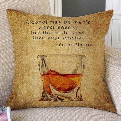 Poszewka na poduszkę z plakatem Art i cytowymi Whisky z kulturową tematyką wina - Wianko - 11