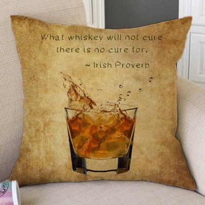 Poszewka na poduszkę z plakatem Art i cytowymi Whisky z kulturową tematyką wina - Wianko - 9