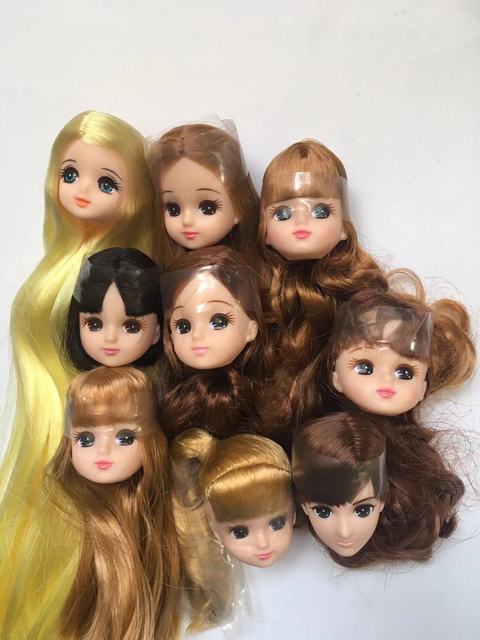 Długie włosy Licca - lalki głowy z krótkimi, długimi i kręconymi włosami, złote i żółte, DIY akcesoria lalki chłopiec dziewczyna - Wianko - 7