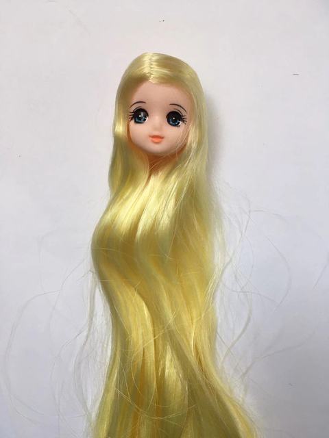 Długie włosy Licca - lalki głowy z krótkimi, długimi i kręconymi włosami, złote i żółte, DIY akcesoria lalki chłopiec dziewczyna - Wianko - 24