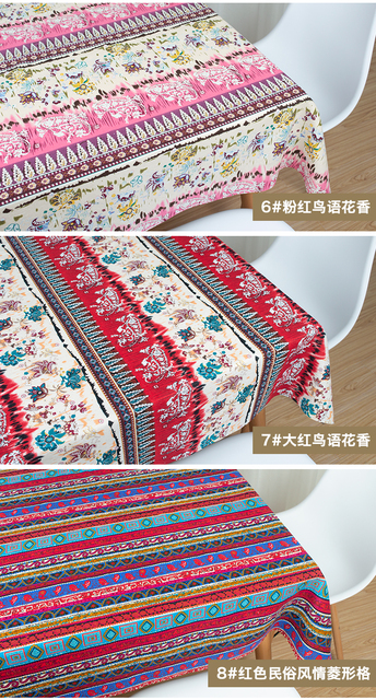 Tkanina lniana w stylu narodowym, drukowana, bawełniana, handmade, patchwork do uszycia DIY na torebki, obrusy – 145*50cm - Wianko - 6