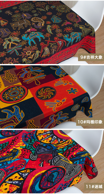 Tkanina lniana w stylu narodowym, drukowana, bawełniana, handmade, patchwork do uszycia DIY na torebki, obrusy – 145*50cm - Wianko - 7