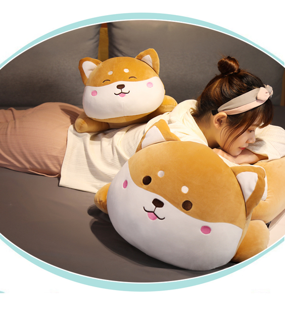 Poduszka z pluszowym psem Akita i Shiba Inu, leżący, miękki, 40-100cm, dla dzieci - Wianko - 12