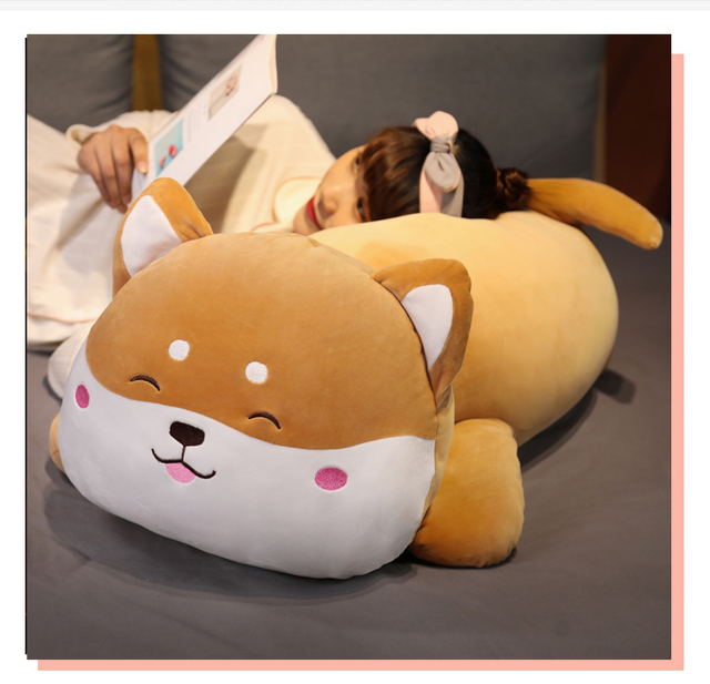 Poduszka z pluszowym psem Akita i Shiba Inu, leżący, miękki, 40-100cm, dla dzieci - Wianko - 14