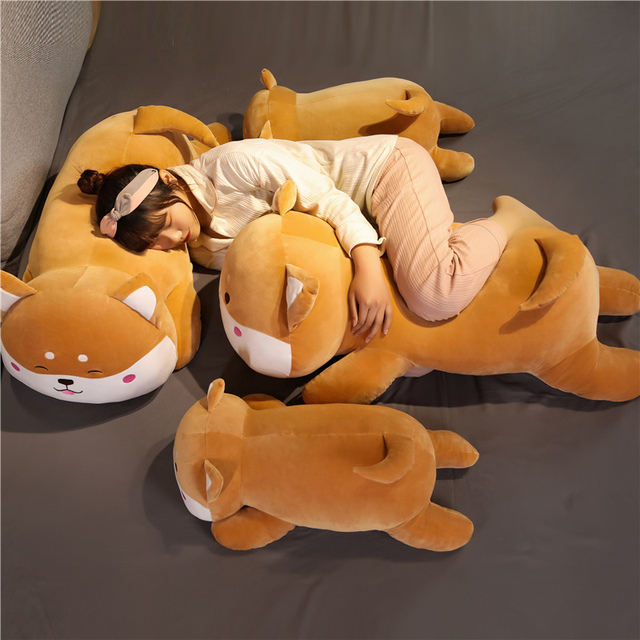Poduszka z pluszowym psem Akita i Shiba Inu, leżący, miękki, 40-100cm, dla dzieci - Wianko - 4