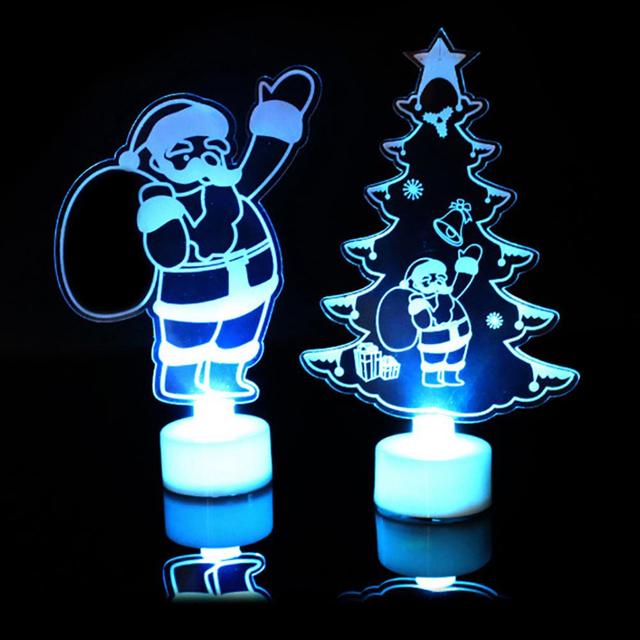 Lampka nocna Santa LED do ozdoby choinki - plastikowa ozdoba dla firm i domu - Wianko - 2